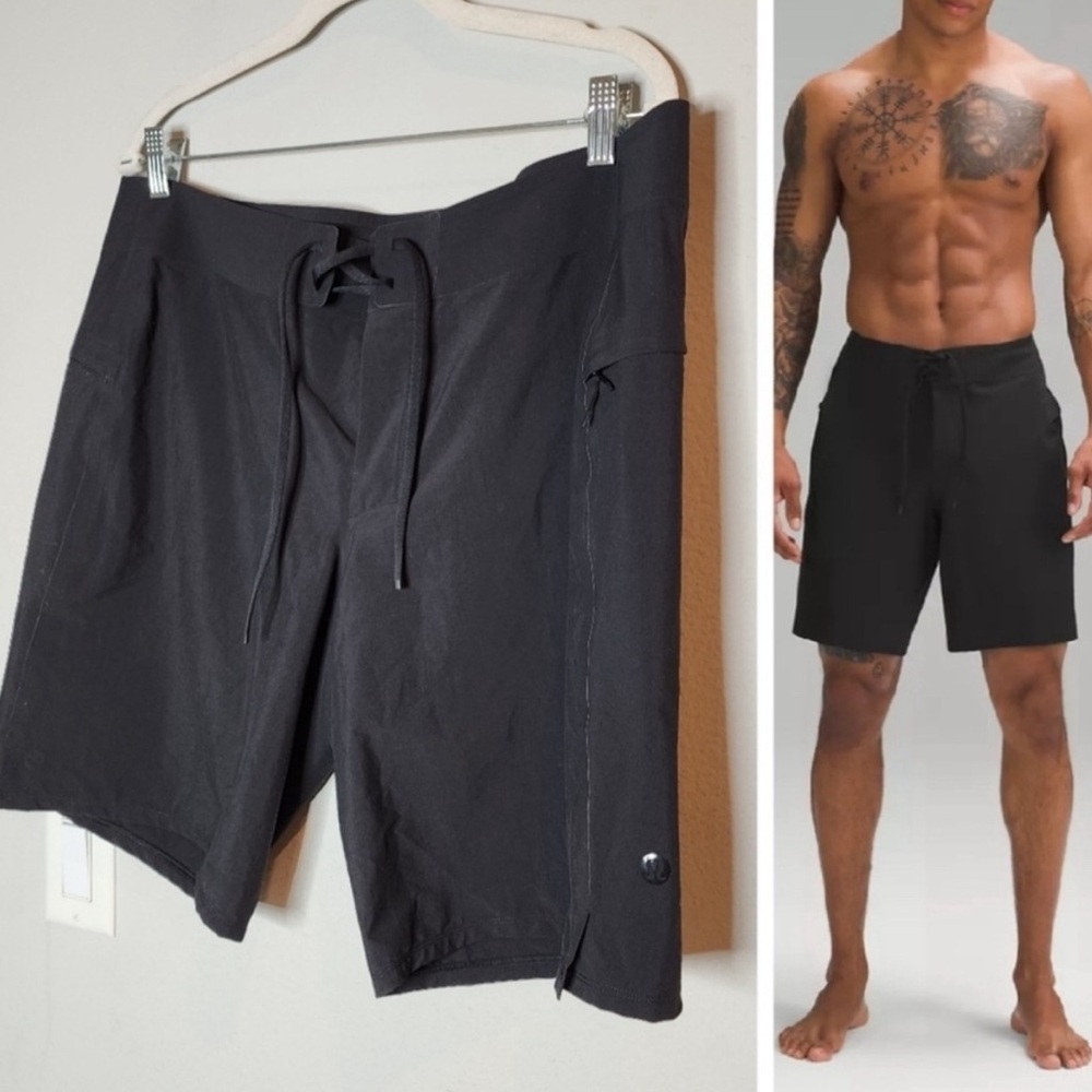 lululemon athletica Black Men Swim Board Shorts